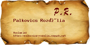 Palkovics Rozália névjegykártya